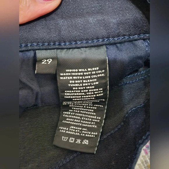 J Brand "Maria" Dark Blue, Skinny, Denim Jeans, sz 29 (Professionally Shorten). - Picture 3 of 7